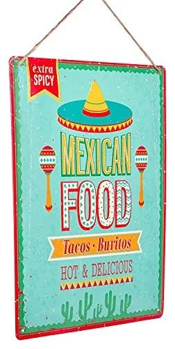 

Monarch Tin Metal Sign Mexican Food Foodie Food and Restaurant Modern Retro Style Colorful Wall Decorations