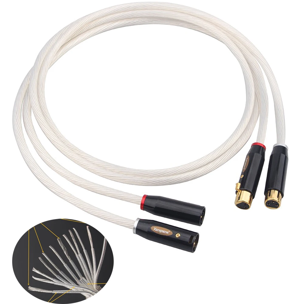 Hi-Fi 5N OCC посеребренный Hi-End баланс аудио подключение Золотой XLR Штекер кабель
