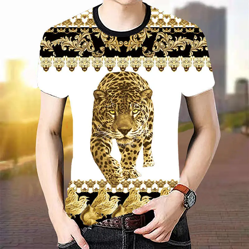 

Short-Sleeved T-shirt Men 's Korean Style Handsome Printed Top 2021 Summer Wear Loose Half-Sleeved T-shirt
