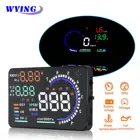 WYING горячая Распродажа A8 5,5 дюймовый HUD OBD2 дисплей на лобовое стекло для автомобиля цифровой спидометр проектор на лобовое стекло превышение скорости сигнализация