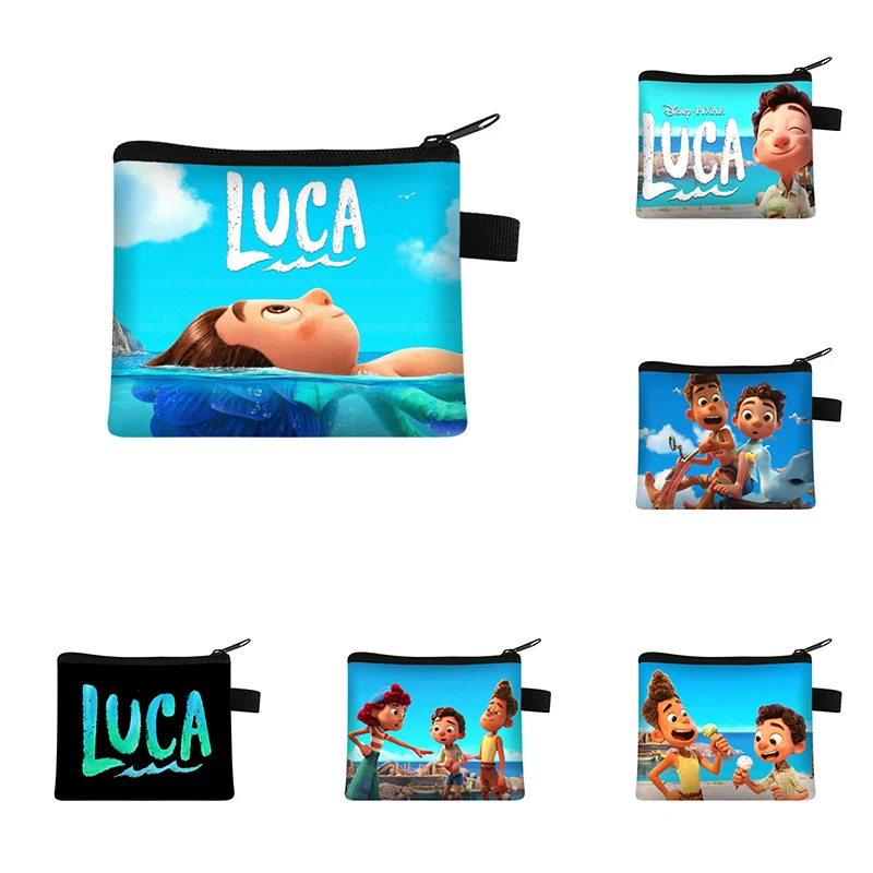 

2021 Anime Disney Luca Little Girls Wallet Kawaii Children's Coin Purse Simple Luca Pixar Cartoon Portable Coin Key Storage Bag