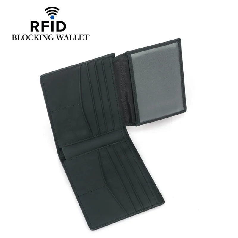 Мужской тонкий передний карман бумажник 2 ID Окно карты чехол с RFID