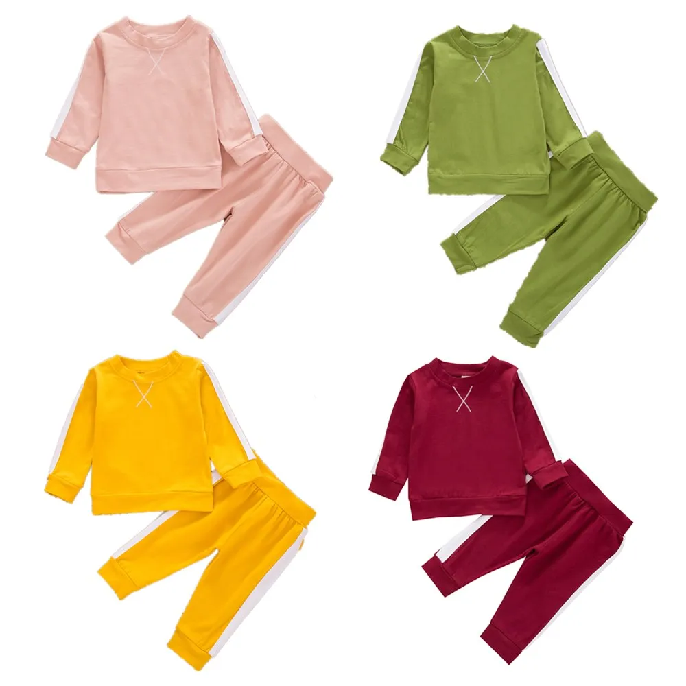 Модная однотонная повседневная детская толстовка с длинным рукавом и круглым