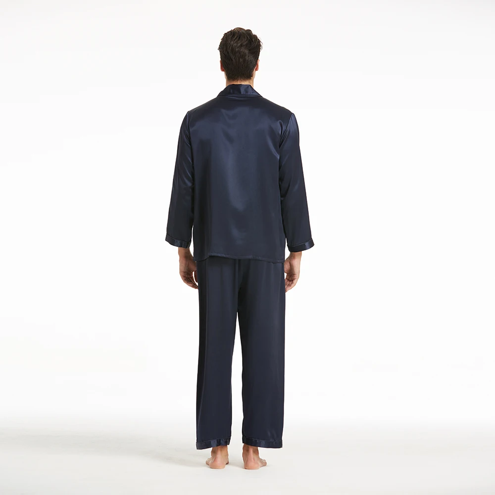 LILYSILK 100 Silk Pajamas Set For Men 19 momme Mulberry Luxury Long Sleeves Notched collar Men's Clothing Free Shipping