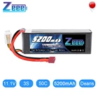 Zeee 3S 5200mAh 50C 11,1 V RC LiPo батарея с разъемом Deans для радиоуправляемого автомобиля квадрокоптера вертолета лодки радиоуправляемого самолета