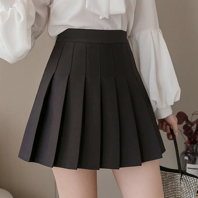 

Women Skirt 2021 High Waist Student Pleated Skirts Cute Sweet Girls Dance Mini Skirt