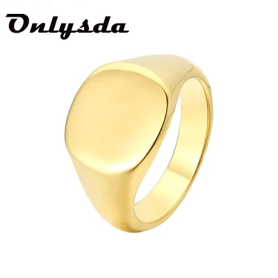 

New Silver Color Stainless Steel Signet Simple Ring High Polished Wedding Ring For Men Unisex Jewelry Dropshipping Party Gift