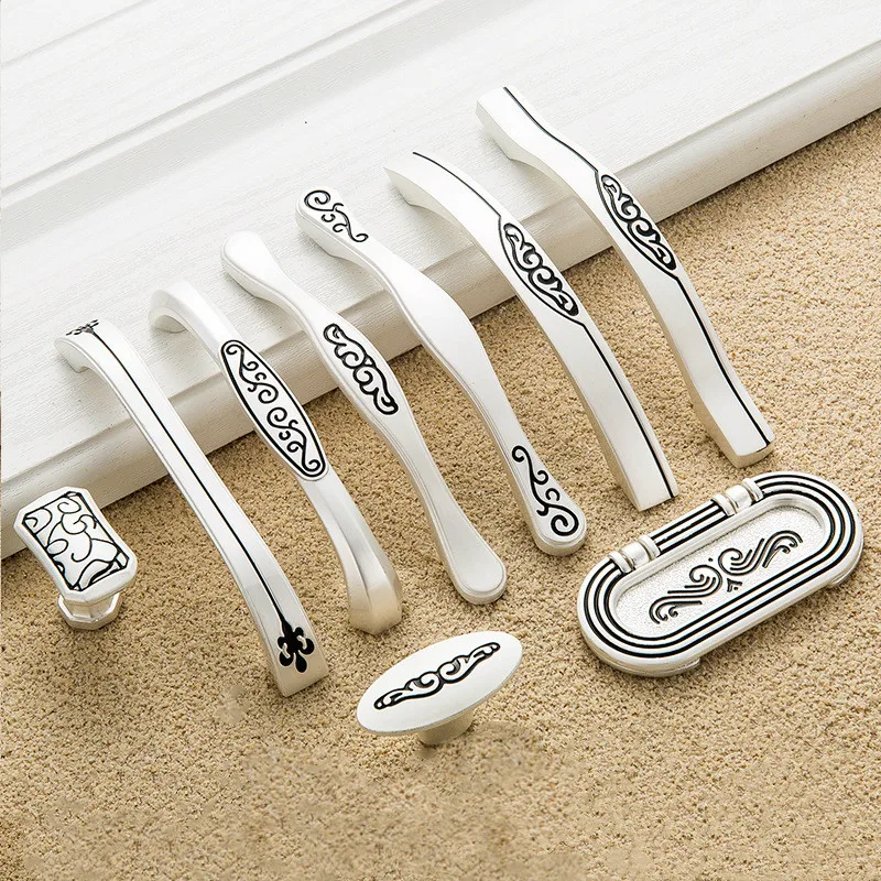 KK &amp FING современные Твердые цинковый сплав серебряные для шкафа ручки ящика