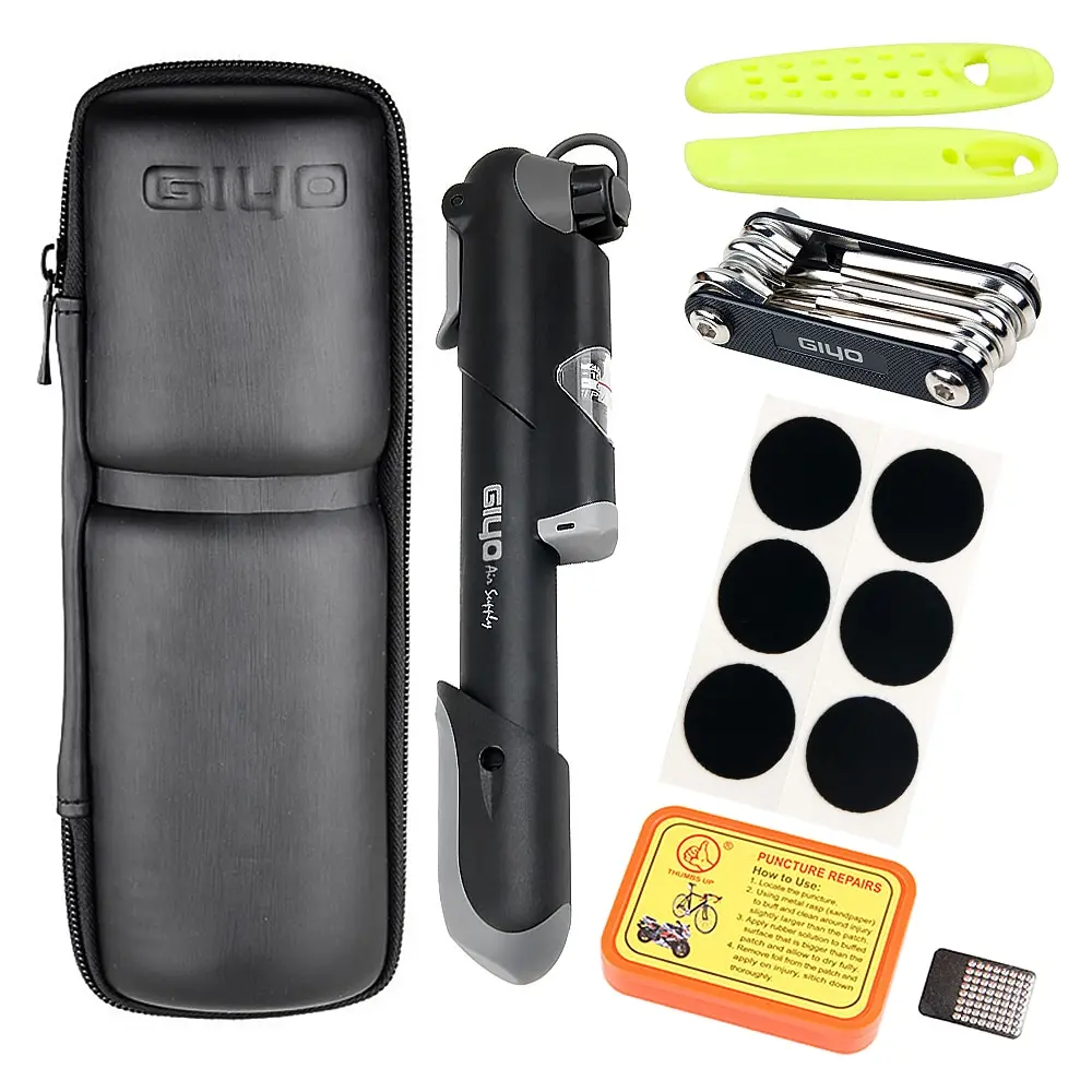 

Lixada Bike Repair Kit Portable Bicycle Repairing Tools Kit Box Tire Fixing Kit Bag with Tire Pump Multifunctional Tools