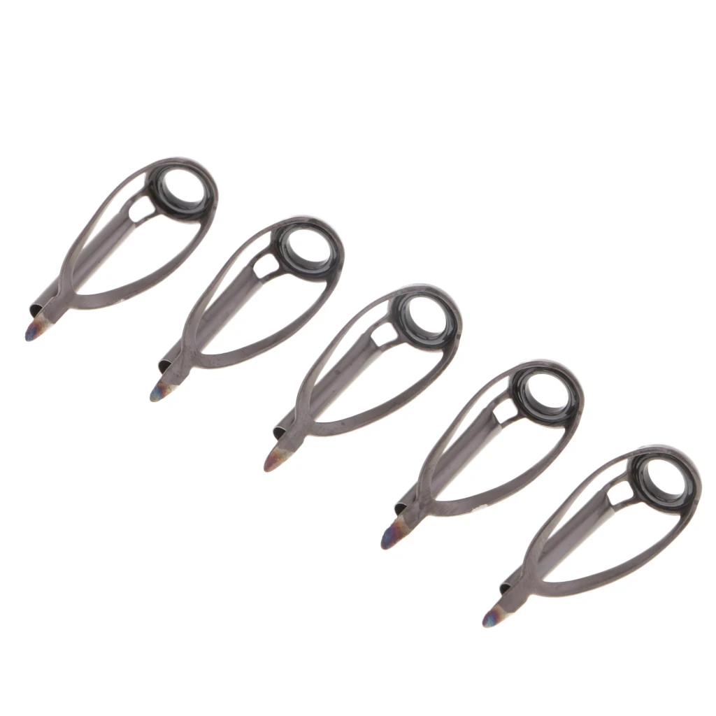 

Pack of 5pcs 5pcs Stainless Steel Fishing Rod Guides Tips Top Eye Rings Rod Building Part