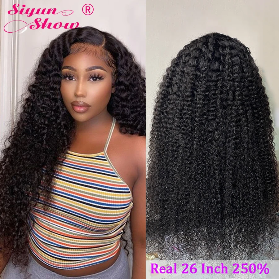 

250 Density 13x6 Lace Front Wig HD Transparent Lace Wigs Brazilian 30 Inch Jerry Curly Lace Frontal Human Hair Wigs For Women