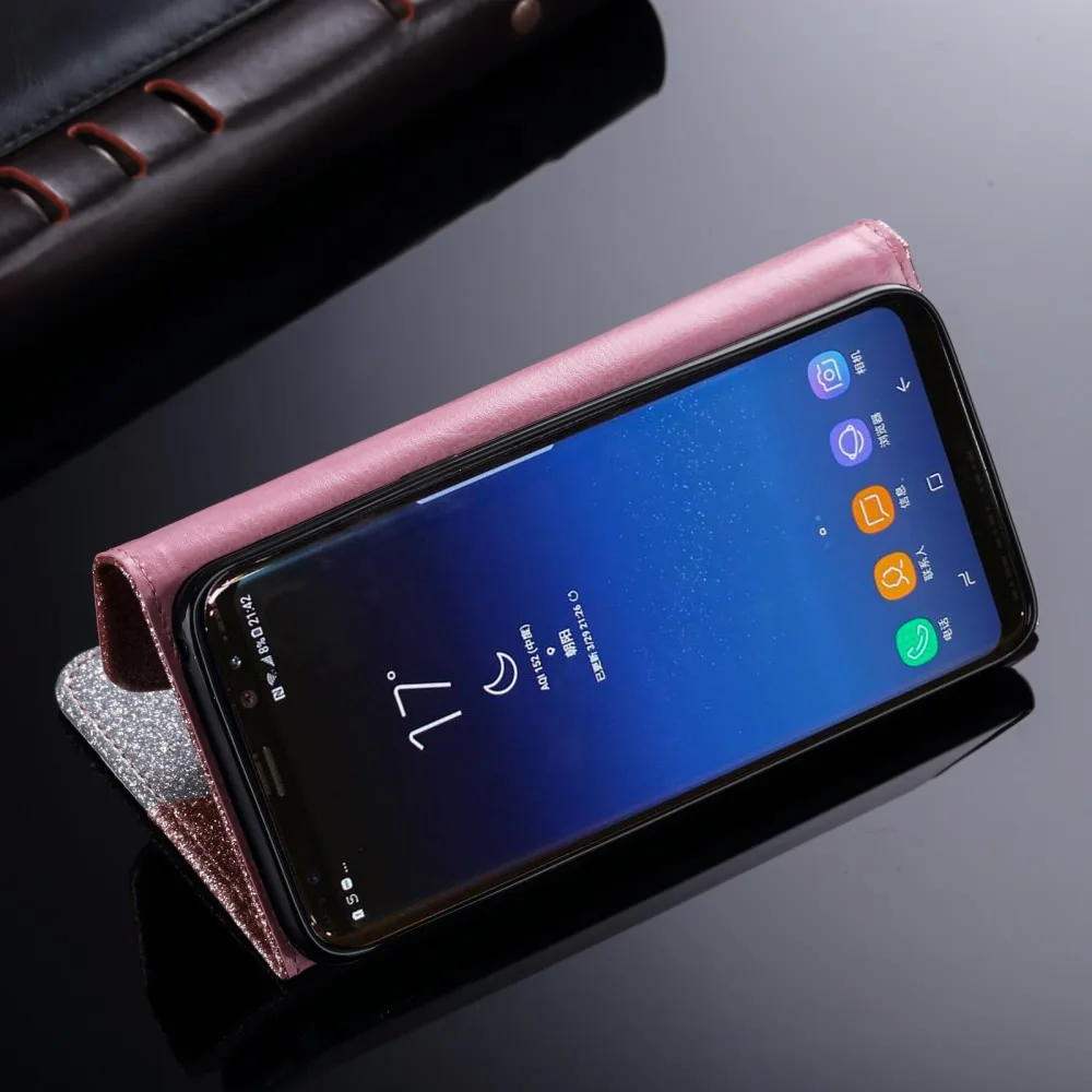 Роскошный чехол кошелек для Samsung S20 Ultra S8 Plus S10 S10E S7 Edge Note 10 блестящий с откидной