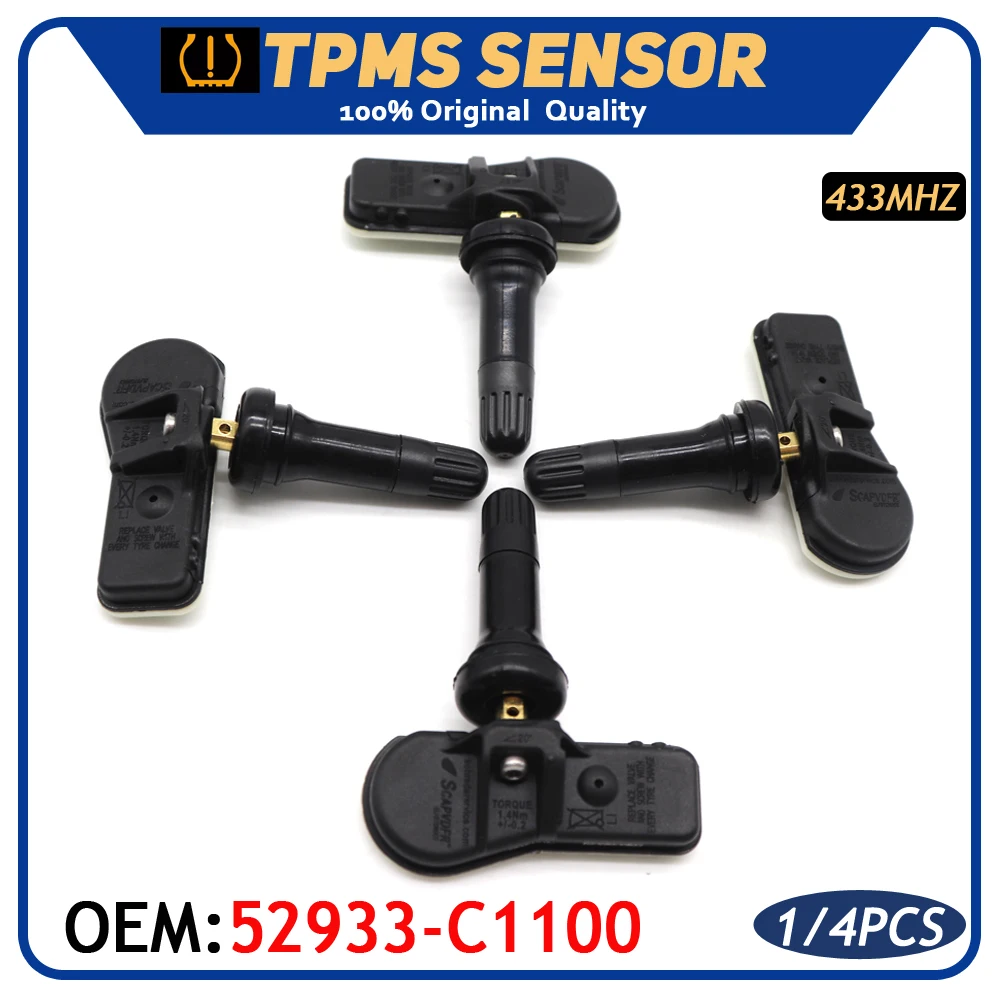 Датчик давления в шинах 52933 C1100 TPMS для Hyundai Creta IX25 Tucson I40 IX35 Sonata 2014 2018 Tucso 52933C1100 433