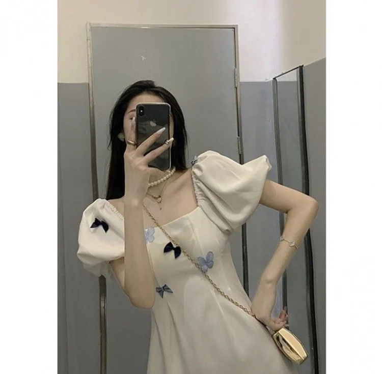 

Французская короткая юбка с милым дизайном Sense White MethodNuyoah