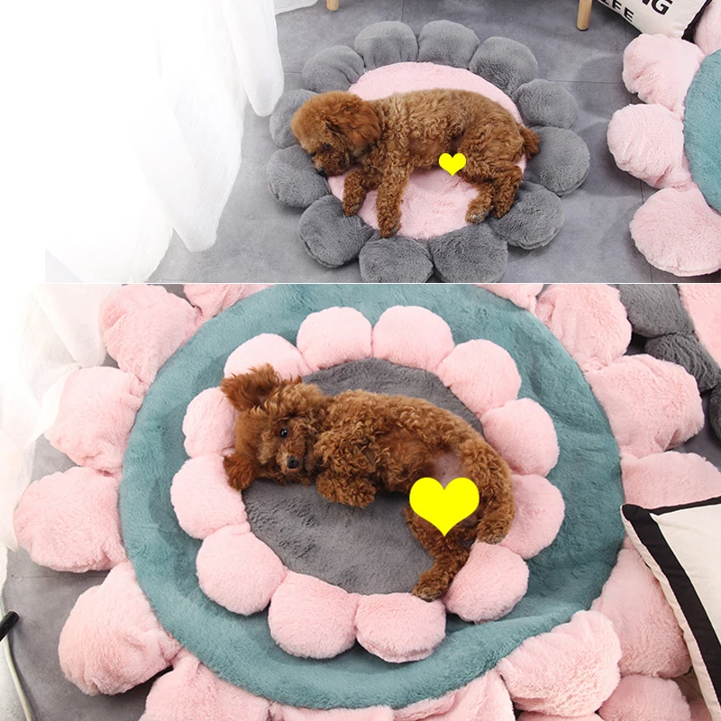 Зимний Теплый матрас в форме цветка для домашних животных|Дома конуры и манежи| |