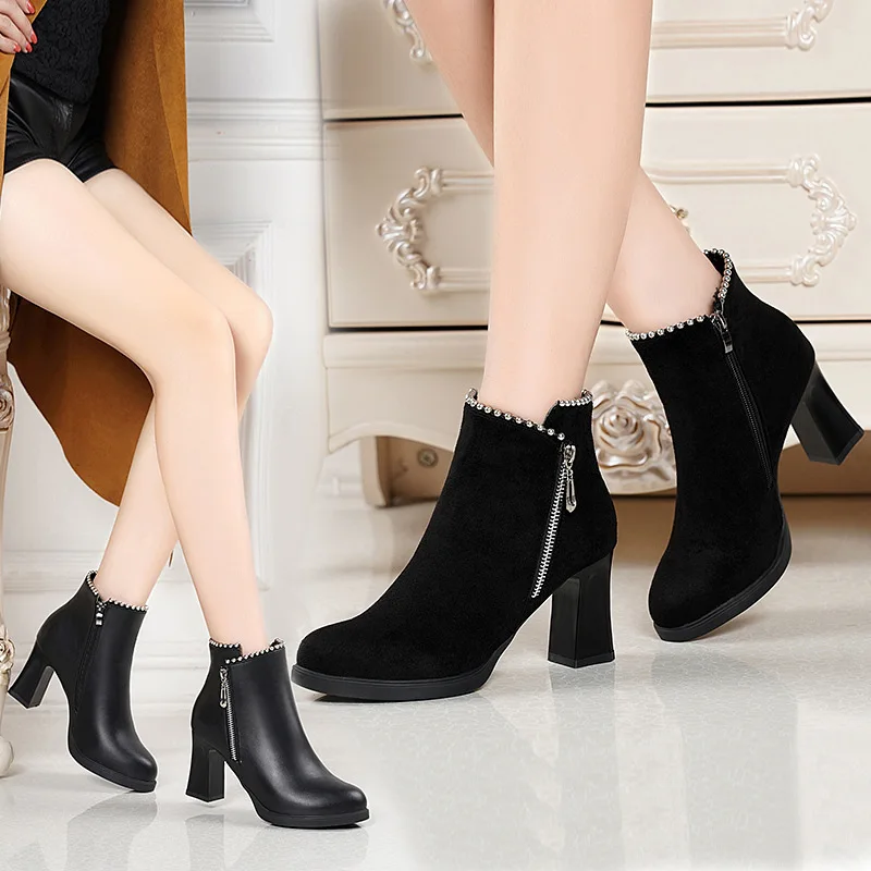 W-Осенне-зимняя обувь с острым носком ботинки мартенс Женская оригинальная в