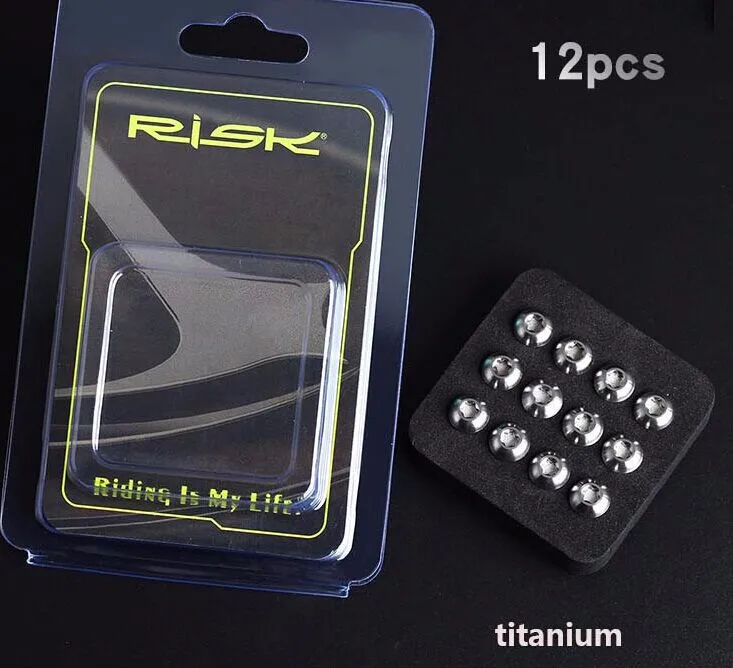 Titanium Риск 12 шт./лот M5* 10 мм Велосипедный тормозной диск болты титановые сплав MTB Горный Дорожный велосипед сверхлегкие велосипедные винты части велосипеда - Цвет: Titanium
