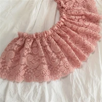 1m pleated tulle lace fabric ribbon diy sewing guipure 13cm pink lace trim dress craft laces supplies accessories dentelle v11