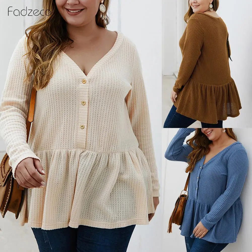 FADZECO новинка 2019 Женская мешковатая одежда футболка на осень и зиму размера плюс