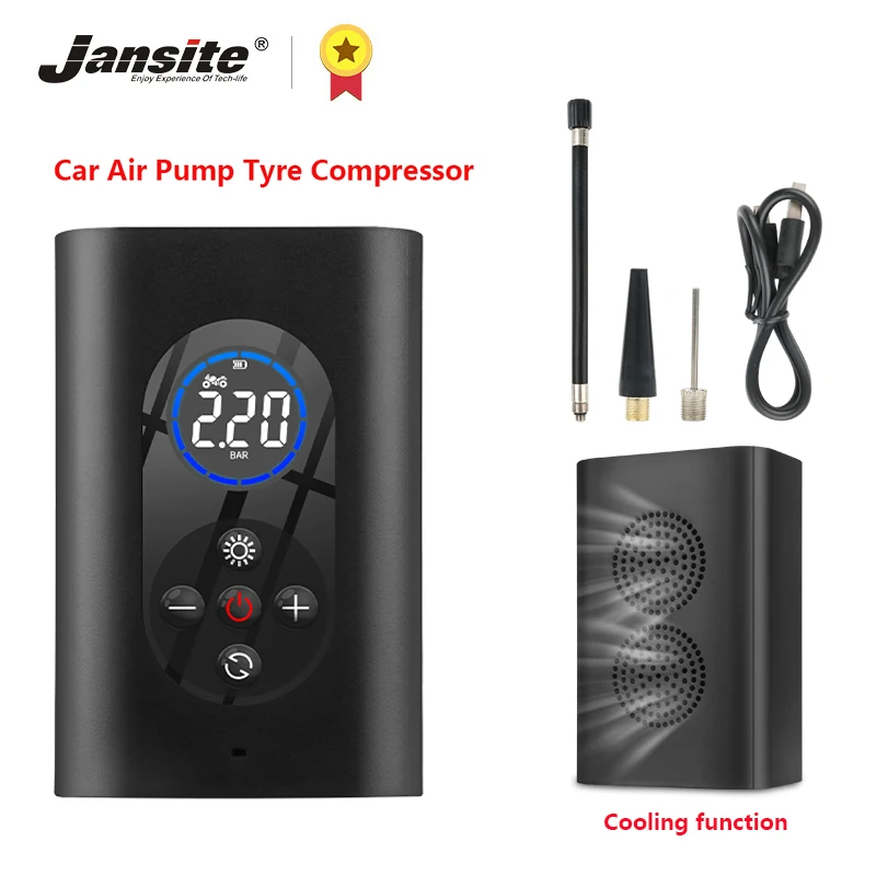 

Jansite Bicycle Car Air Pump Tyre Compressor Portable With LED Lamp Wireless Auto Electric Air Pump For Car Motorcycle Balloon