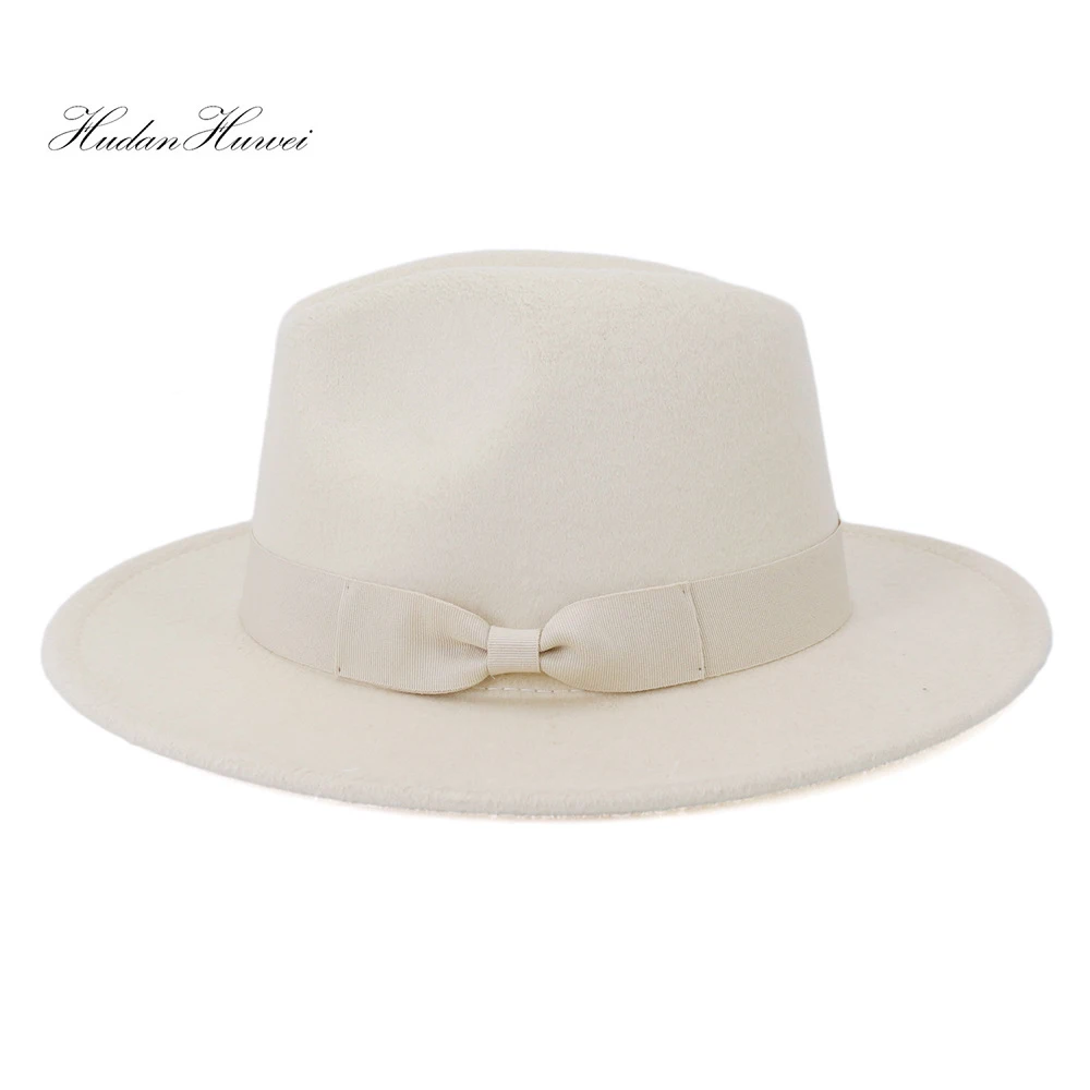 

Классическая фетровая шляпа в британском стиле для мужчин и женщин, фетровая Панама с ленточным ремнем, черного и белого цвета, для зимы, 2021