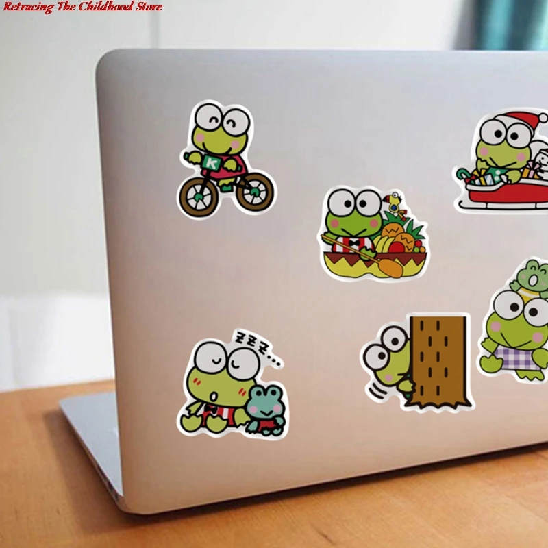 Pegatinas de Keroppi de rana de ojo grande para beb&eacute; y ni&ntilde;o, juguete cl&aacute;sico DIY para bicicleta, equipaje de viaje, guitarra, calcoman&iacute;as de PVC impermeables, 100 Uds.-4