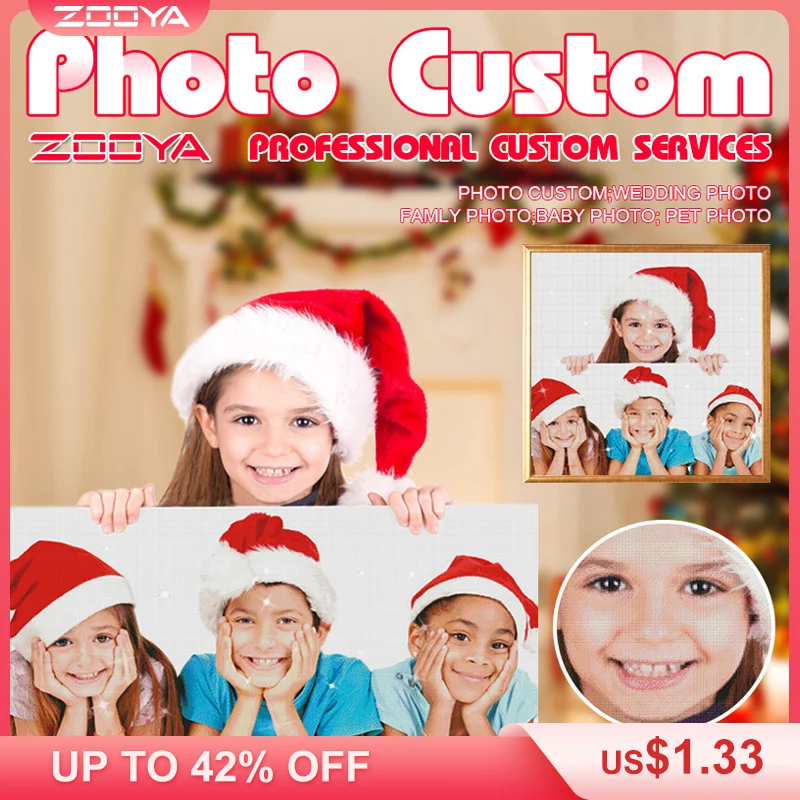 ZOOYA DIY Фото Рождество Персонализированная фигурка квадратная круглая алмазная