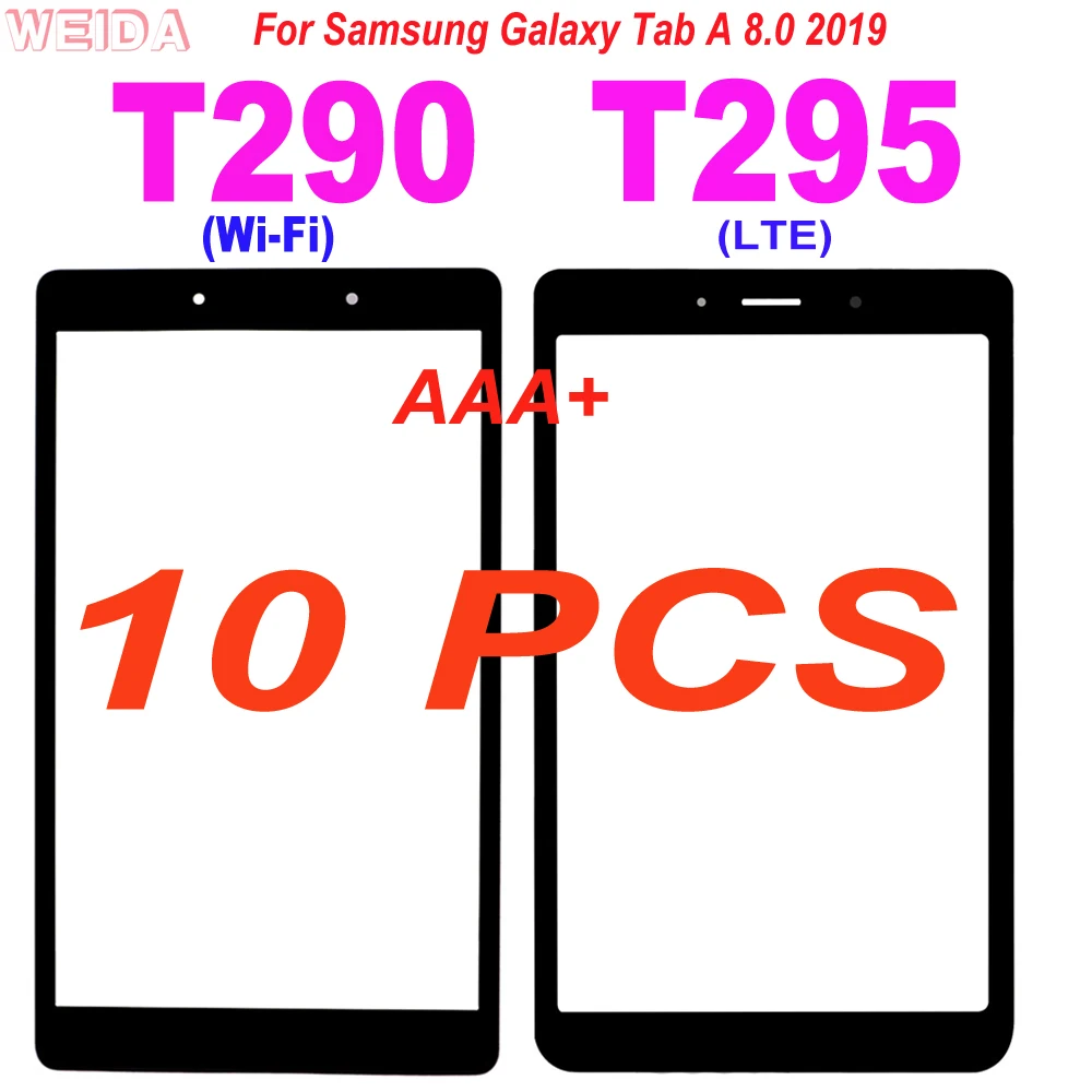 10PCS AAA+ 8” For Samsung Galaxy Tab A 8.0 2019 T290 T295 Touch Screen Glass Panel SM-T290 SM-T295 Touch Glass Replacement