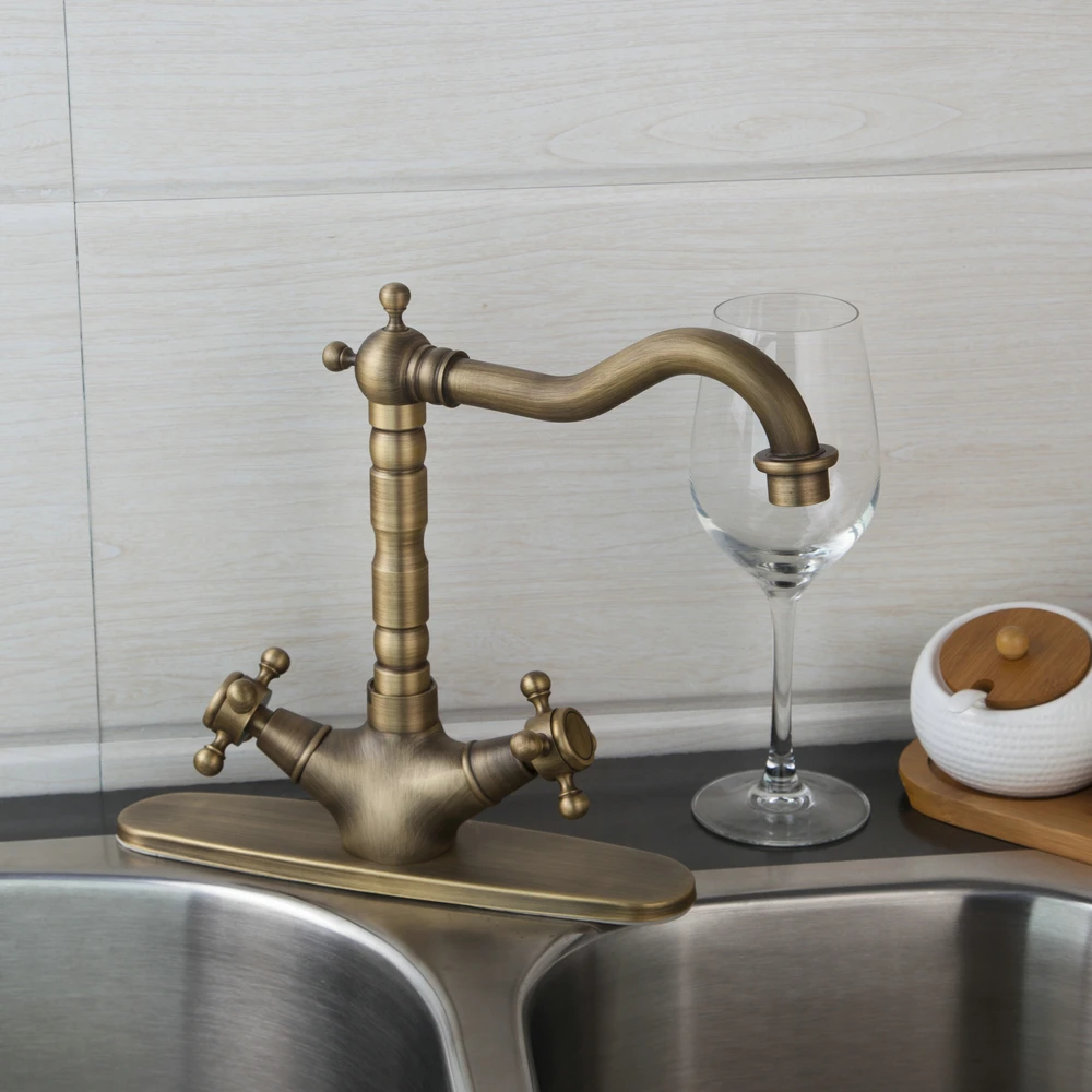 Дизайнерский античный латунный Смеситель для раковины смеситель ванной комнаты