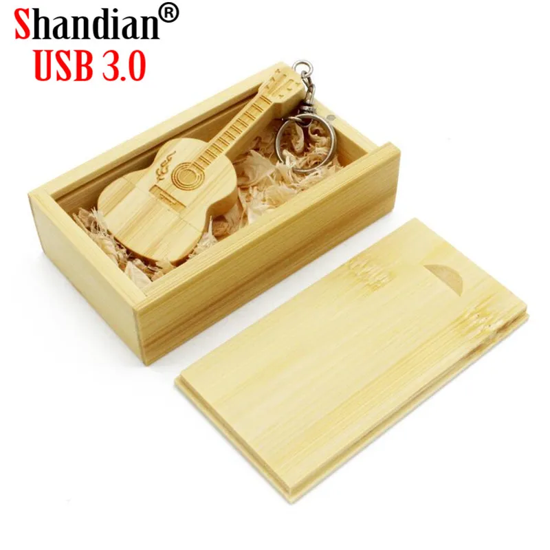 USB-флеш-накопитель SHANDIAN деревянный в бамбуковой коробке 4-64 Гб | Компьютеры и офис