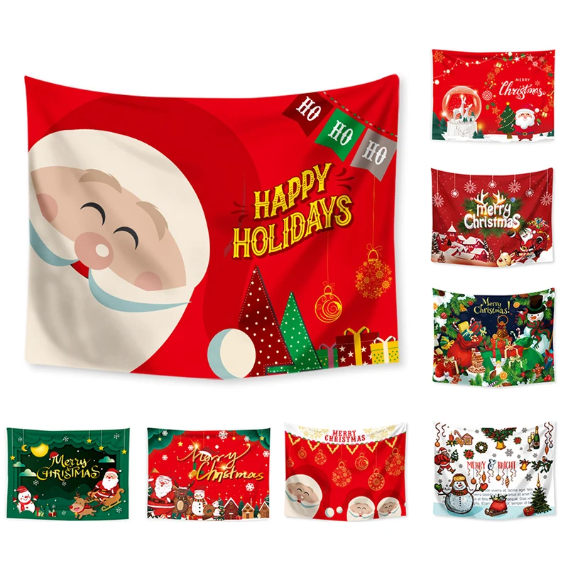 

Симпатичный Дед Мороз гобелен декоративный фон для спальни Праздничная ткань