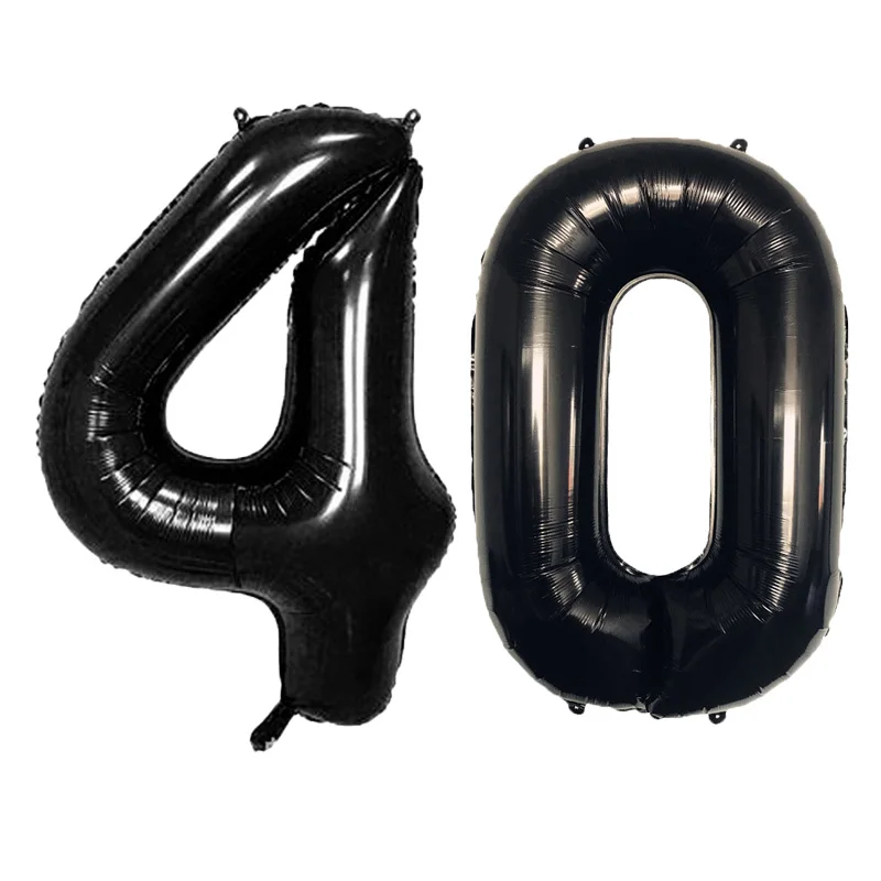 black 40 balloon 32 дюймов 5 цветов воздушный шар баннер 18 21 30 40 50 60 день рождения украшение для взрослых день рождения письмо номер Фольга Воздушный шар Globos мяч - Цвет: black 40 balloon
