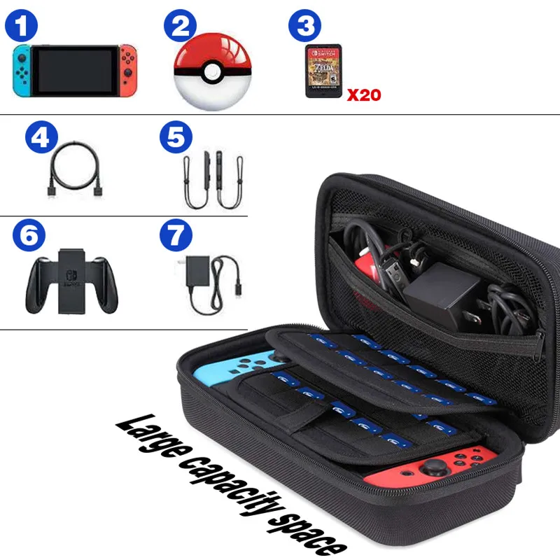 

Водонепроницаемая Противоударная сумка для хранения для Nintendo Switch, 20 игровых карт