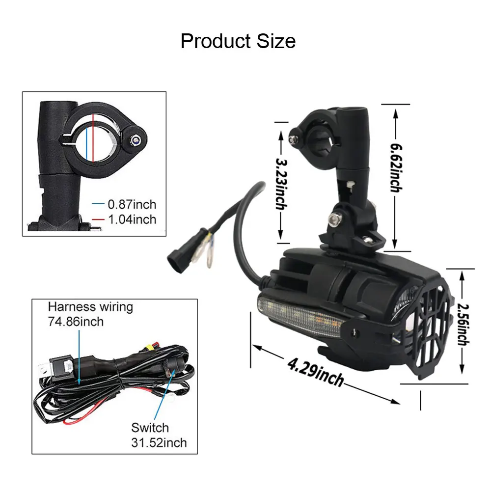 Светодиодный светильник для головы мотоцикла с сигналом поворота мигающий