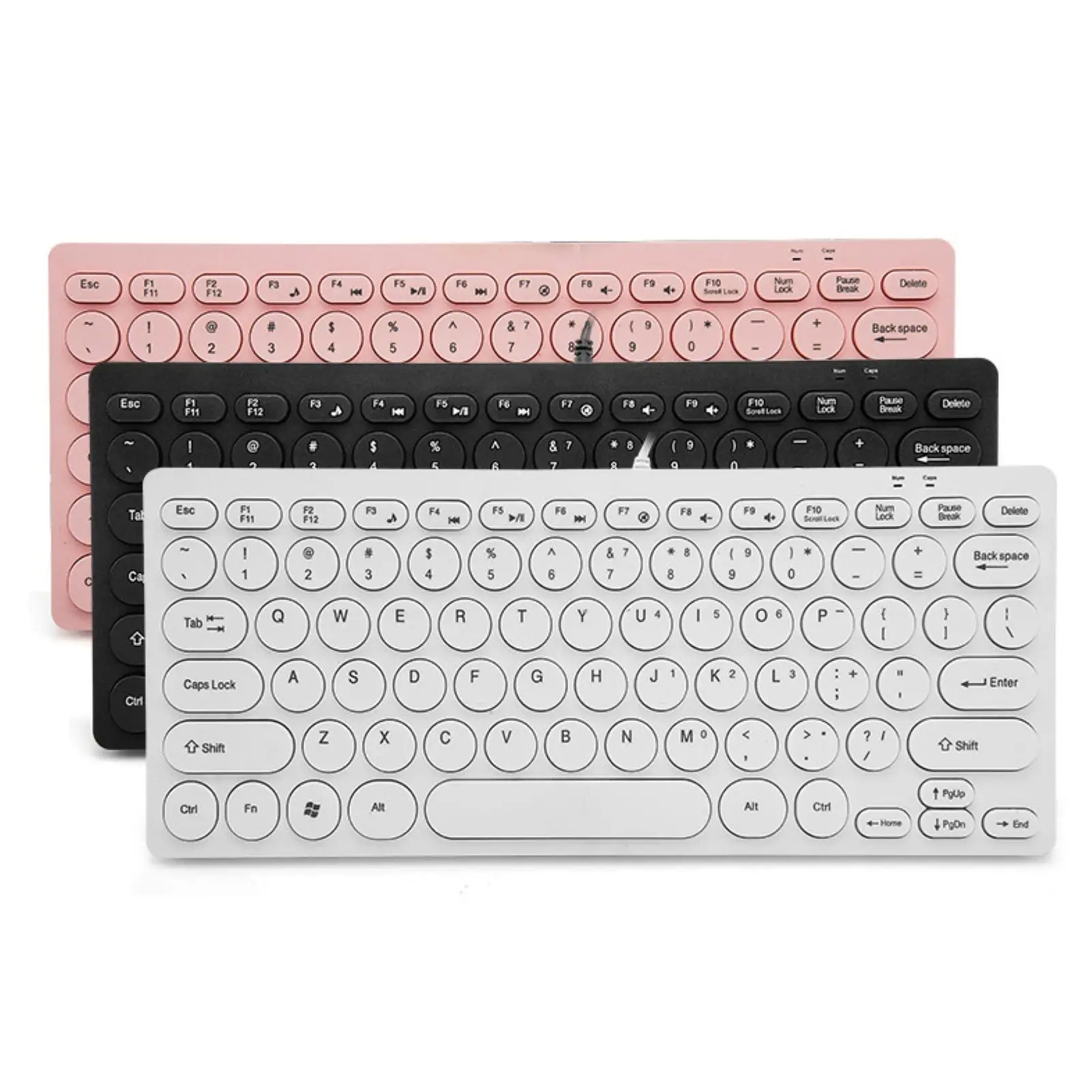 

Ultra-Thin Pure Color Mute 78 Keys Vintage Wear-Resistant Wired Key USB Mechanical Keyboard For PC Desktop Office Supplies