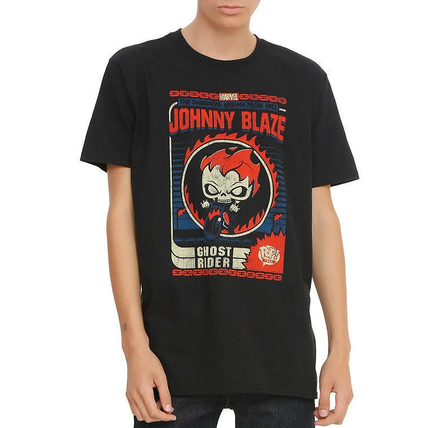 Funko Pop Ghost Rider Johnny Blaze ограниченная серия футболка для мужчин s забавная с рисунком