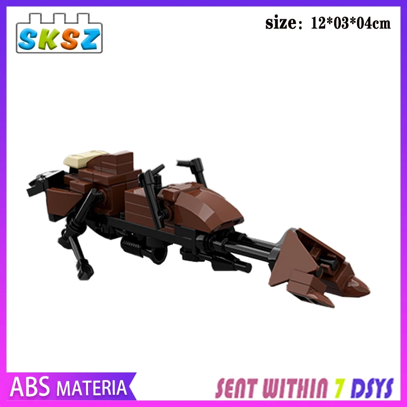 

MOC Space Series Wars Cloned Speeder Mini Bike Motorcycle Building Blocks Airship Model DIY Kids Bricks Toys for Childrens Gifts