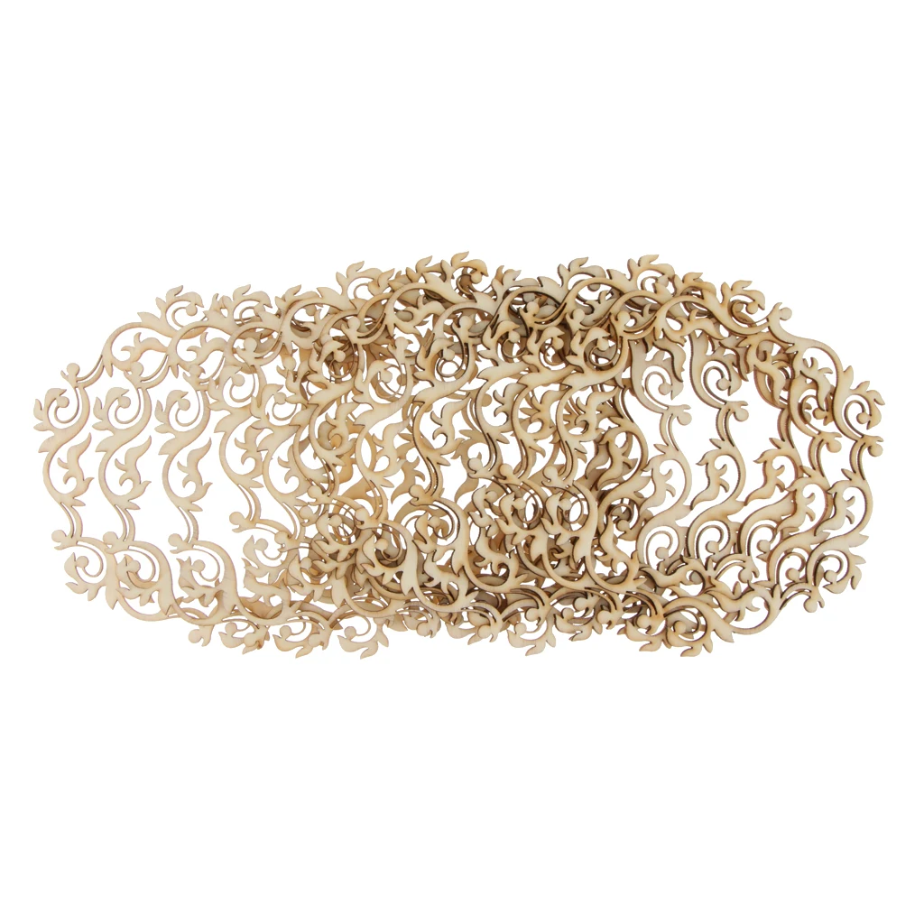 12 шт Необработанные Цветочные венки деревянные вырезанные кусочки Подарочные