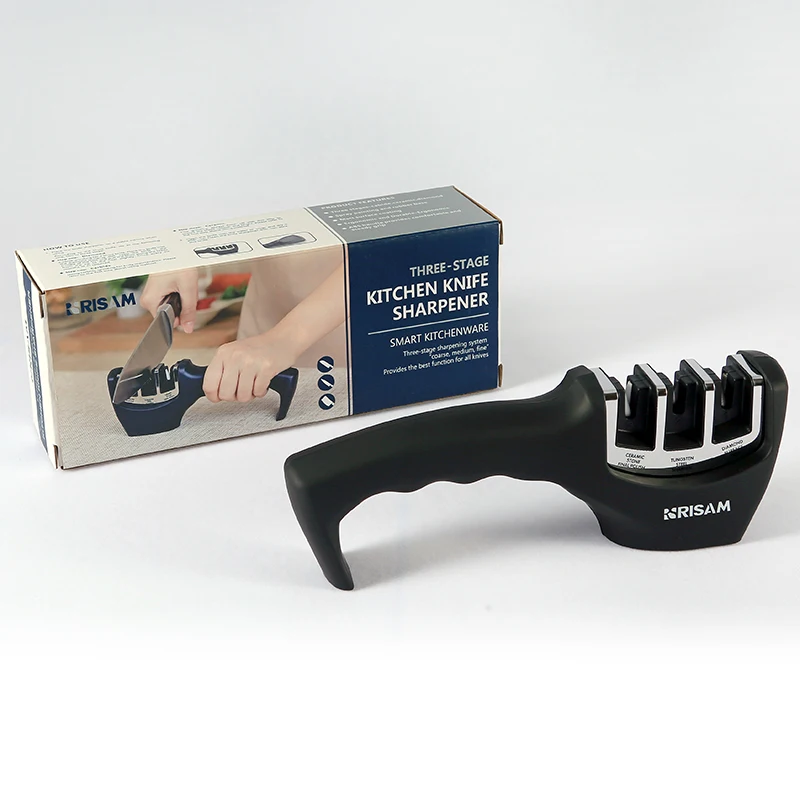 

RISAMSHA Diamond Knife Sharpener Professional 3 Stages for Stainless Steel Knife and Ceramic Knife Stainless