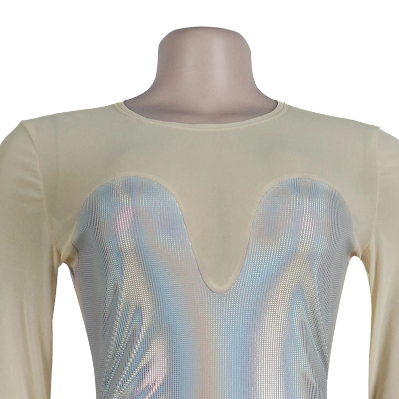 Блестящий сексуальный женский комбинезон элегантная Клубная одежда для