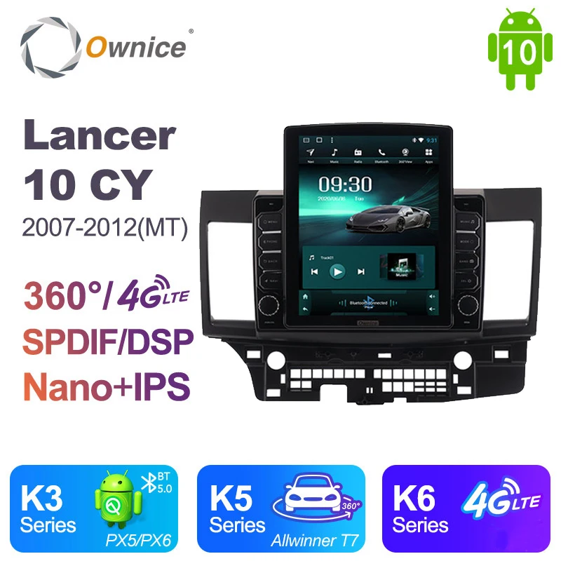Автомобильный DVD-плеер Ownice DSP Android 10 0 4G LTE для Mitsubishi Lancer CY 2007 - 2012 GPS Navi Map Wifi Bluetooth 5