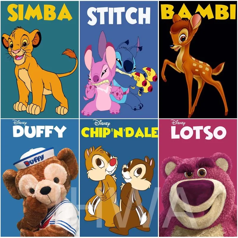 

Diamond Painting Disney Stitch and Simba 5D DIY Full Drill Cartoon Characters Embroidery Art Mosaic Home Decoration Gift