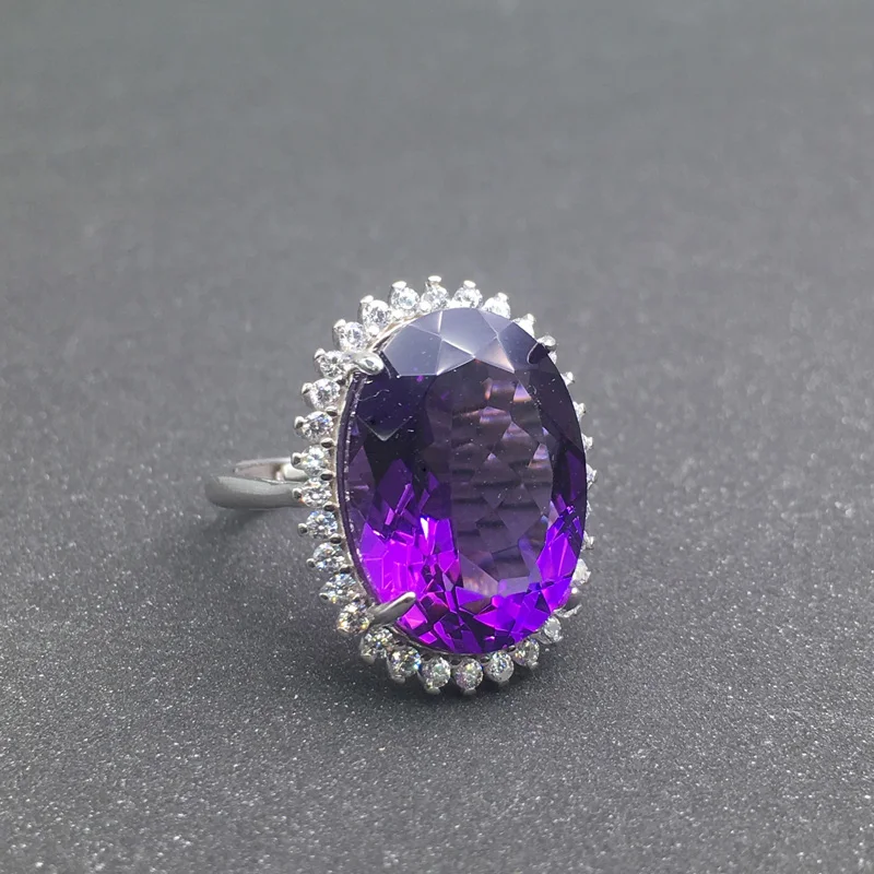 Женское кольцо с большим камнем CSJ элегантное ювелирное изделие из серебра 925