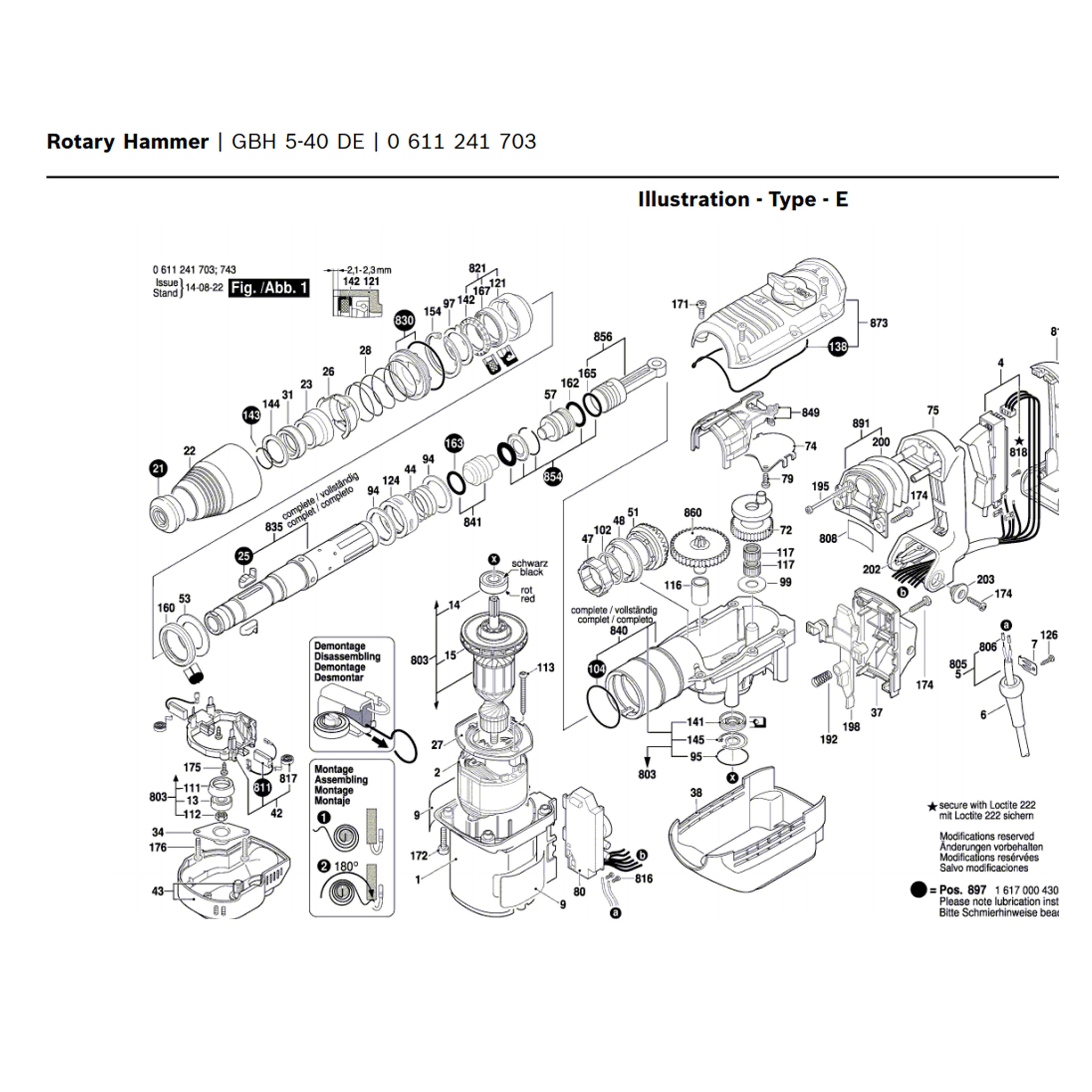 AC220-240V      BOSCH   GBH5-40 GBH5-40D GBH5-40DE GBH5-40DCE GSH5E GSH5CE