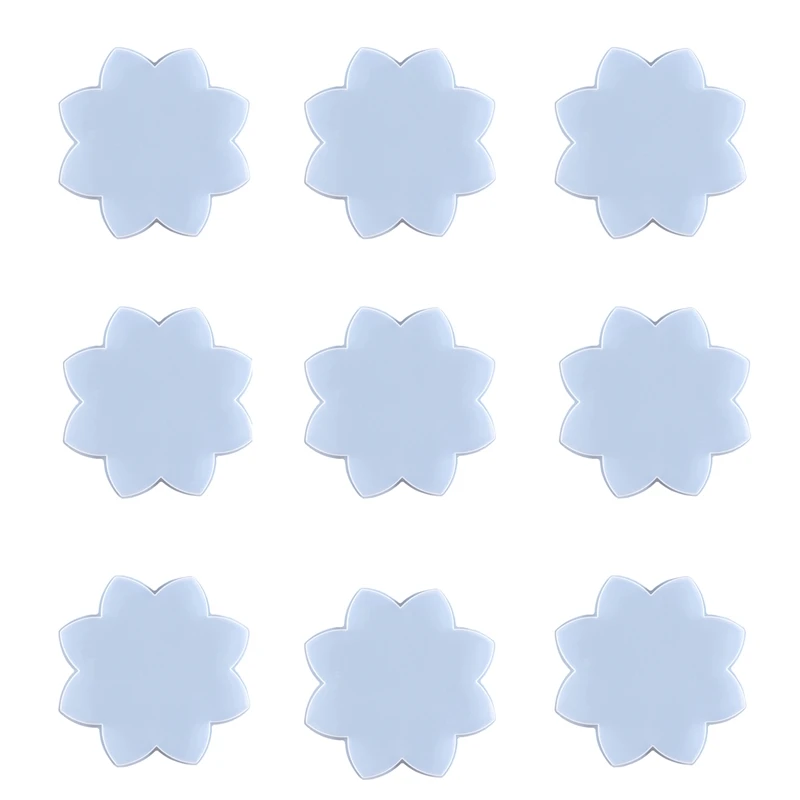 

9 Pcs Lotus Coaster Silicone Diy Crystal Glue Mold