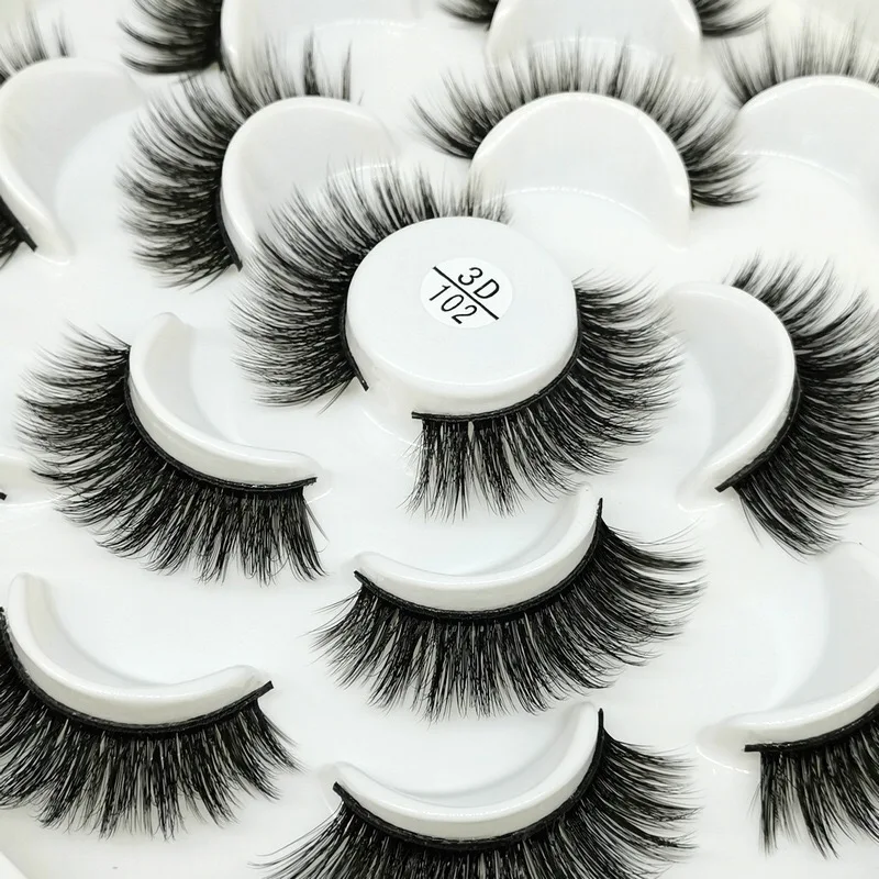 Mink eyelashes 3d mink hair eyelashes10 pairs long makeup 3d faux nature fake lashes extension false eyelashes Wholesale(10P