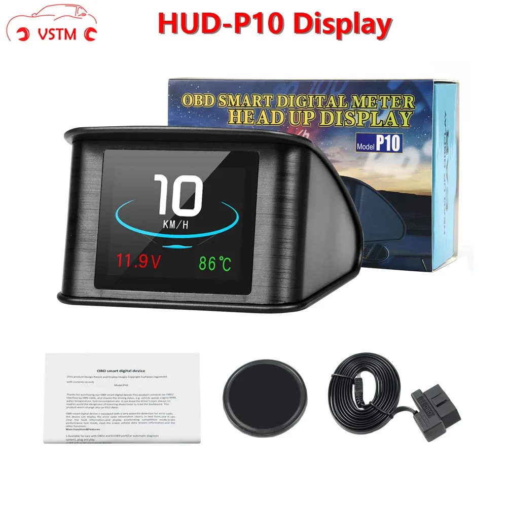 

P10 Automobile Trip On-board Computer Car Digital OBD2 OBD Driving Computer Display Speedometer Temperature Gauge Hud Mileage