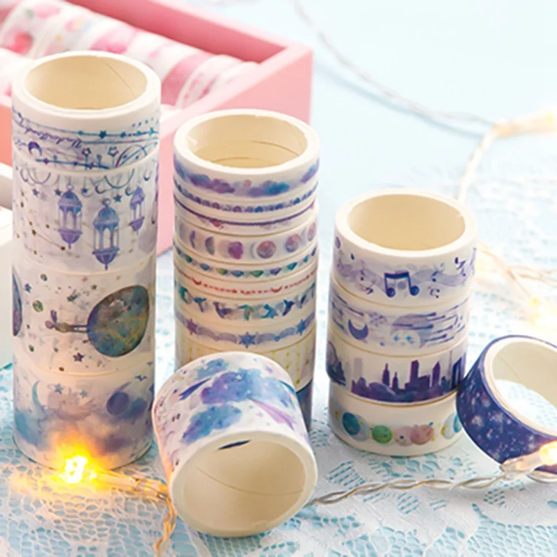 

20 Pcs/box Beautiful Color Journal Washi Tape Adhesive DIY Scrapbooking Sticker Label Masking Tapes School Supplies Stationery