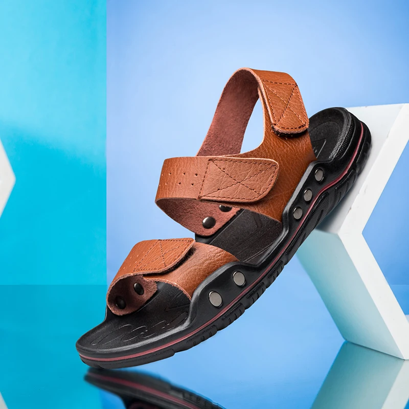 Outdoor Fashion Men Sandals Summer Shoes Casual Breathable Beach New Style High Quality Hook &amp Loop Design | Обувь
