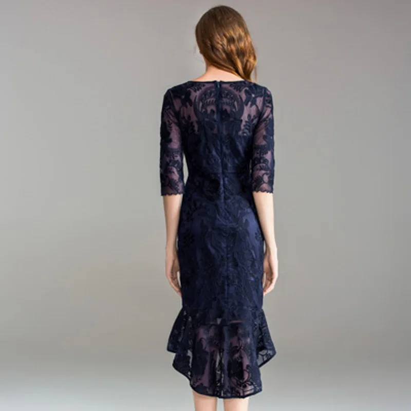 

lady Embroidery NEW dress Superior quality Spring summer women elegant sexy Party Dress plus size Lace office work dresses